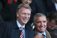BOURNEMOUTH, ENGLAND - NOVEMBER 05: David Moyes, Manager of Sunderland (L) and Graham Souness (R) both smile while they watch the game from the stands during the Premier League match between AFC Bournemouth and Sunderland at Vitality Stadium on November 5, 2016 in Bournemouth, England.  (Photo by Alex Morton/Getty Images)